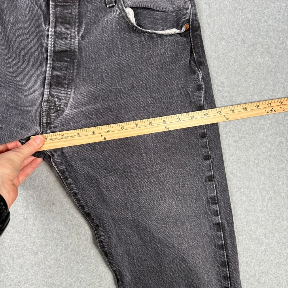Levis 501 Mens Original Fit Straight Leg Button Fly Black Denim Jeans 38x30